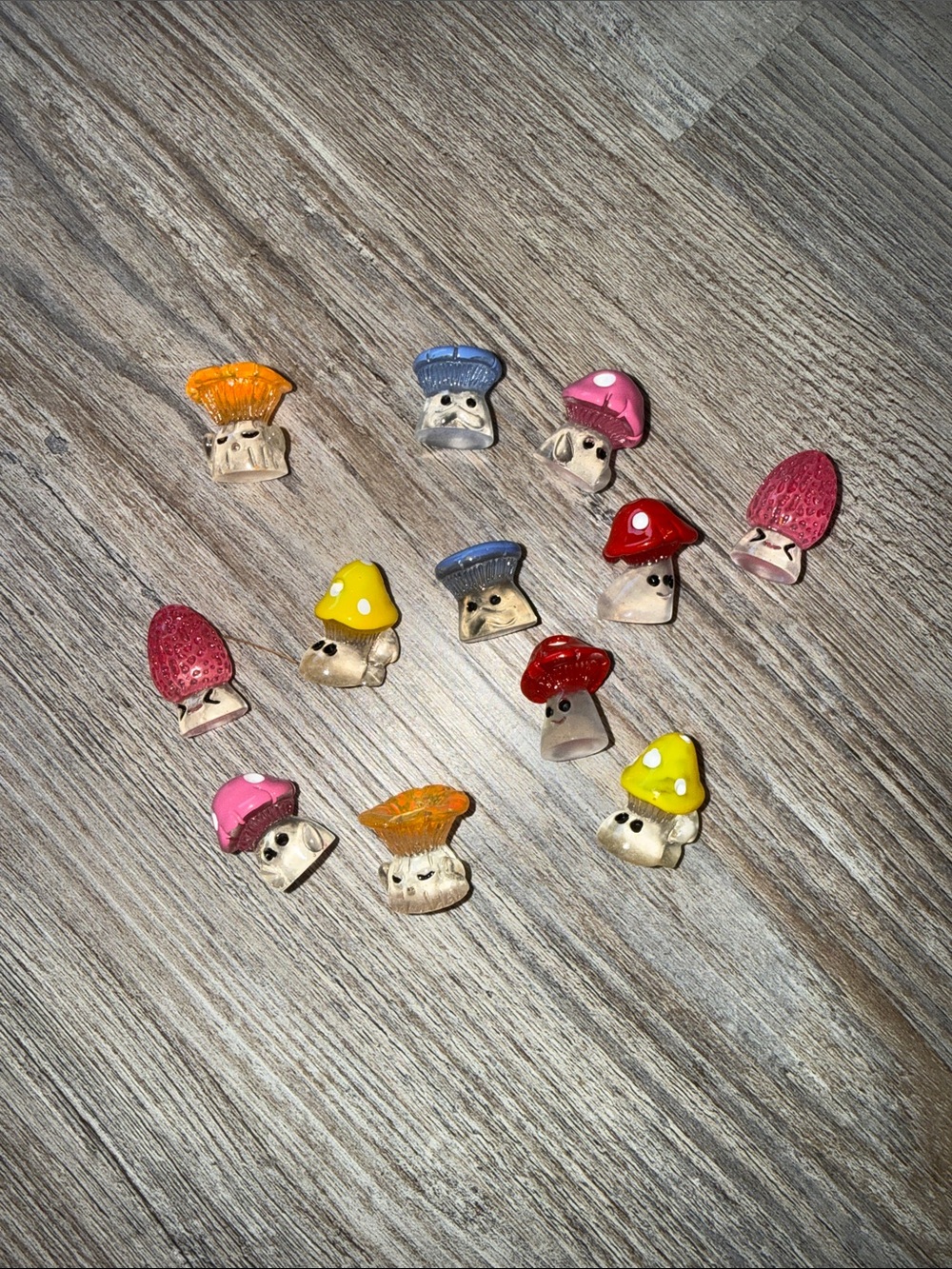 ❤️free with purchase❤️Whimsical mini Mushroom set of 12  Multicolor